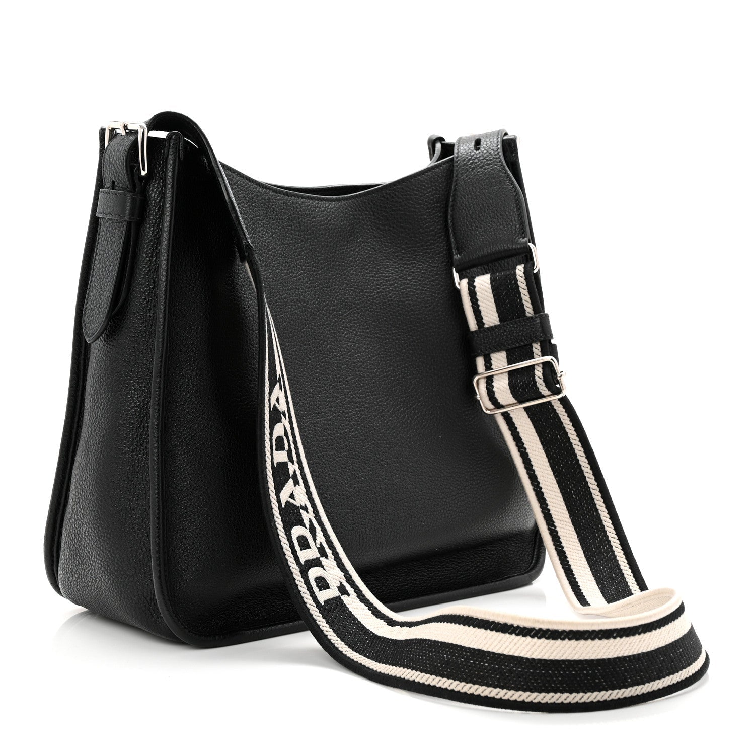 Vitello Daino Soft Hobo Messenger Bag Black