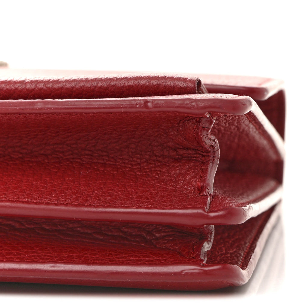 Grained Calfskin Medium Monogram Sunset Satchel Red