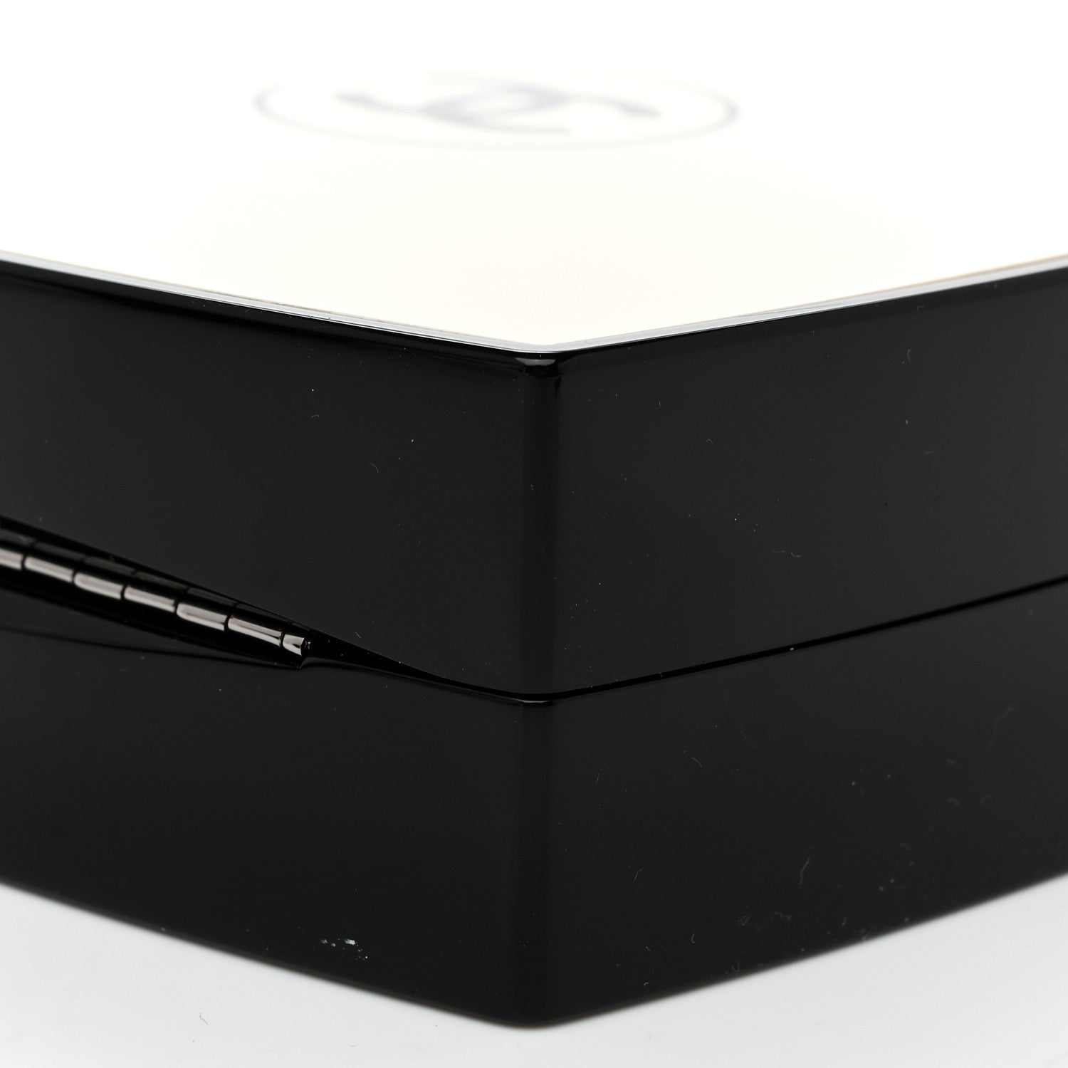 Plexiglass Compact Box Clutch Black Ivory