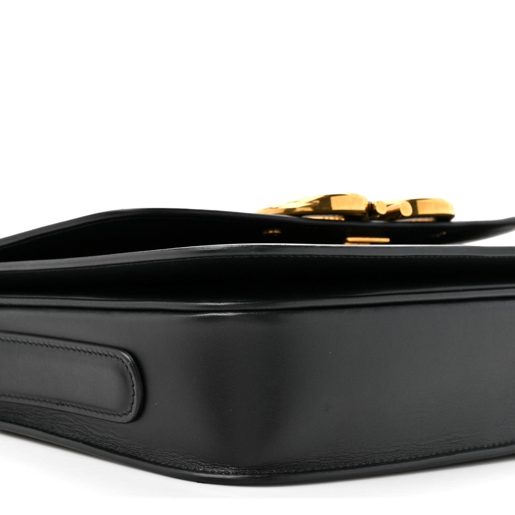 Calfskin Gancini Shoulder Bag Black