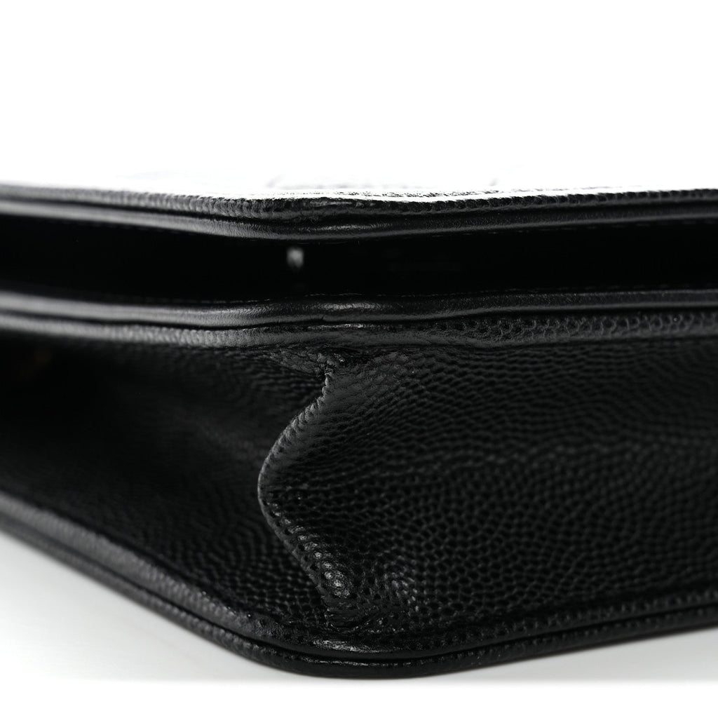 Caviar Quilted Boy Wallet On Chain WOC Black