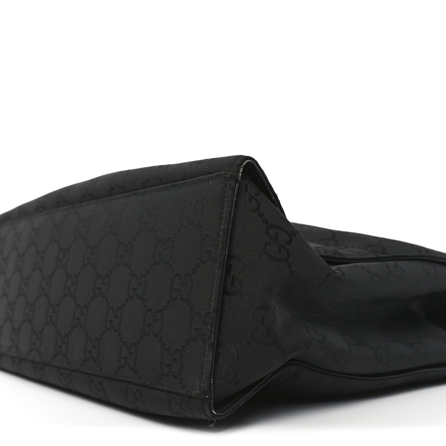 Nylon Monogram Large Bamboo Shopper Tote Black