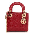 Patent Cannage Mini Lady Dior Red