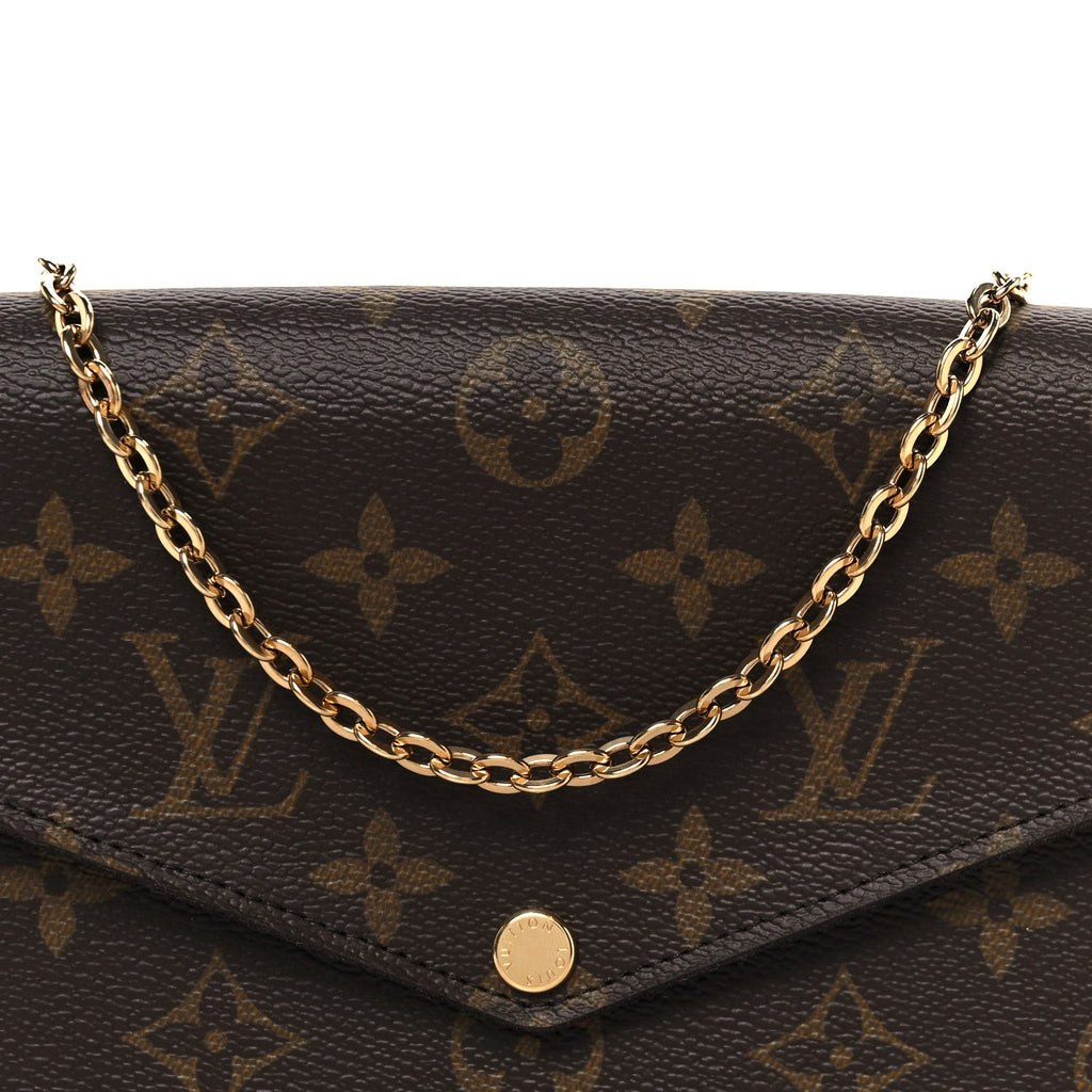 Monogram Pochette Felicie Chain Wallet Fuchsia