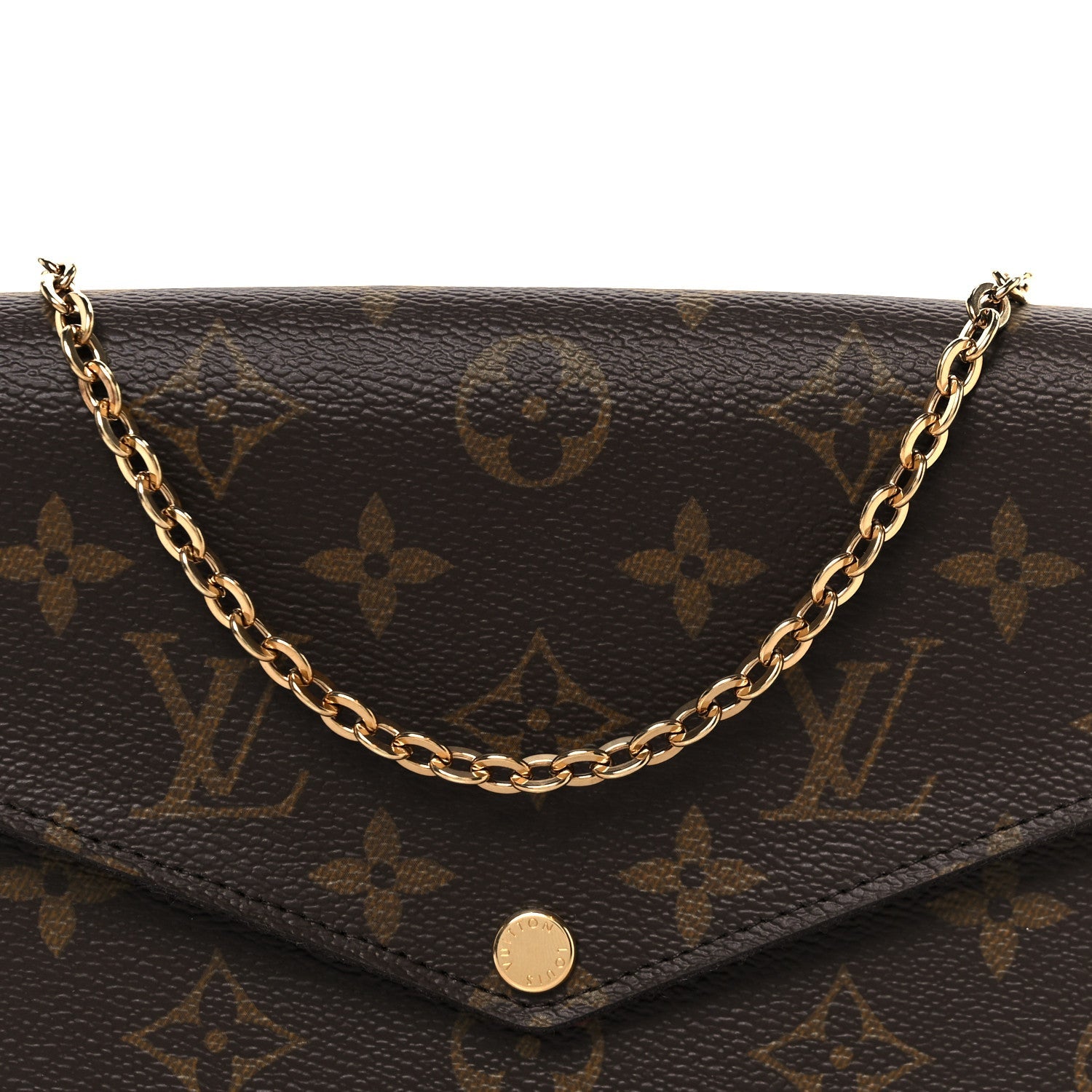 Monogram Pochette Felicie Chain Wallet Fuchsia