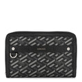 Coated Canvas La Greca Signature  Black Gray