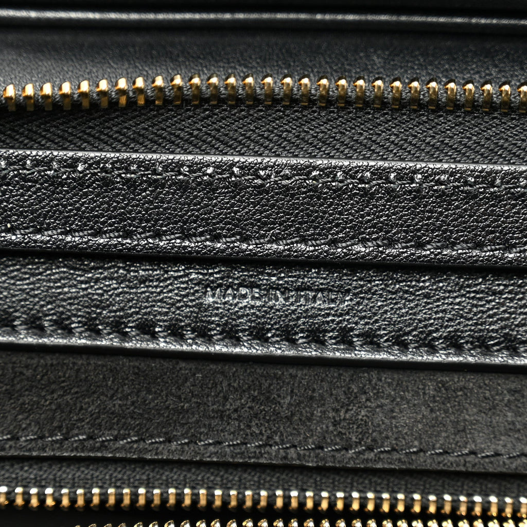 Supple Shiny Lambskin Little New Luggage Black