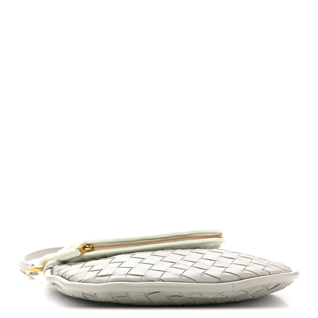 Nappa Intrecciato Small Gemelli Agate Grey Glacier