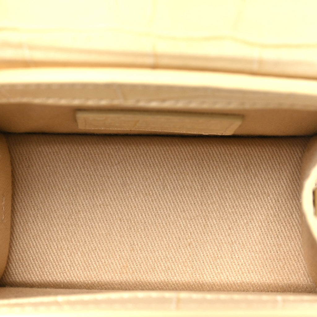 Calfskin Crocodile Embossed Le Chiquito Beige