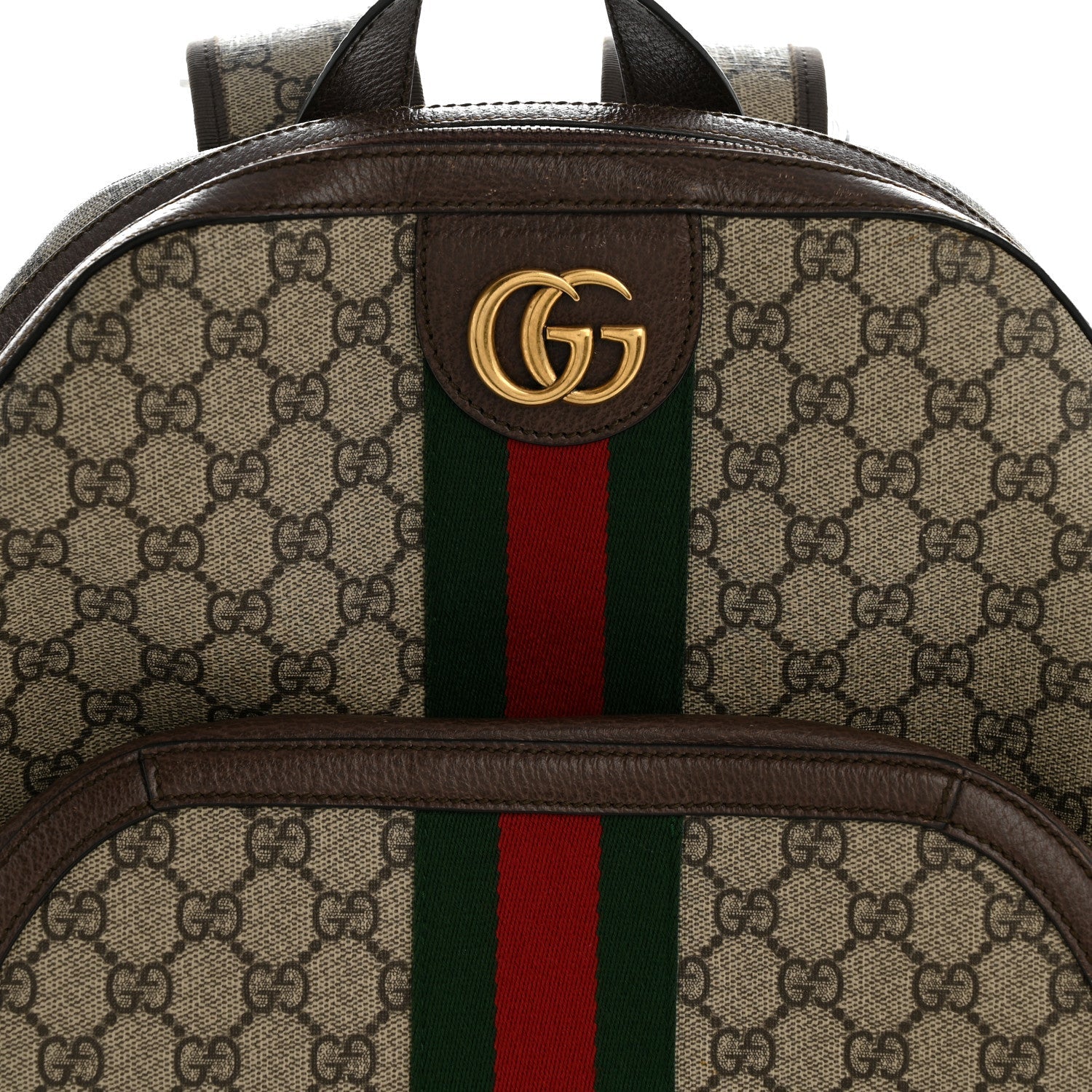 GG Supreme Monogram Medium Ophidia Day Backpack Brown
