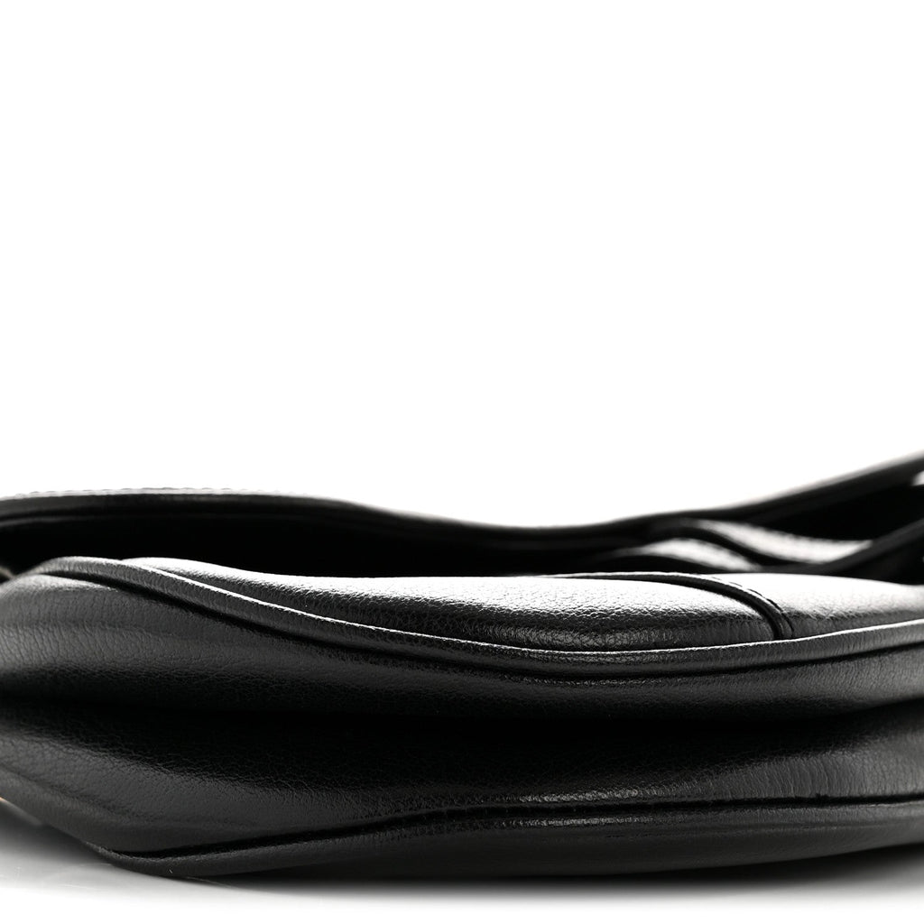 Shiny Goatskin  Saddle Bag Black