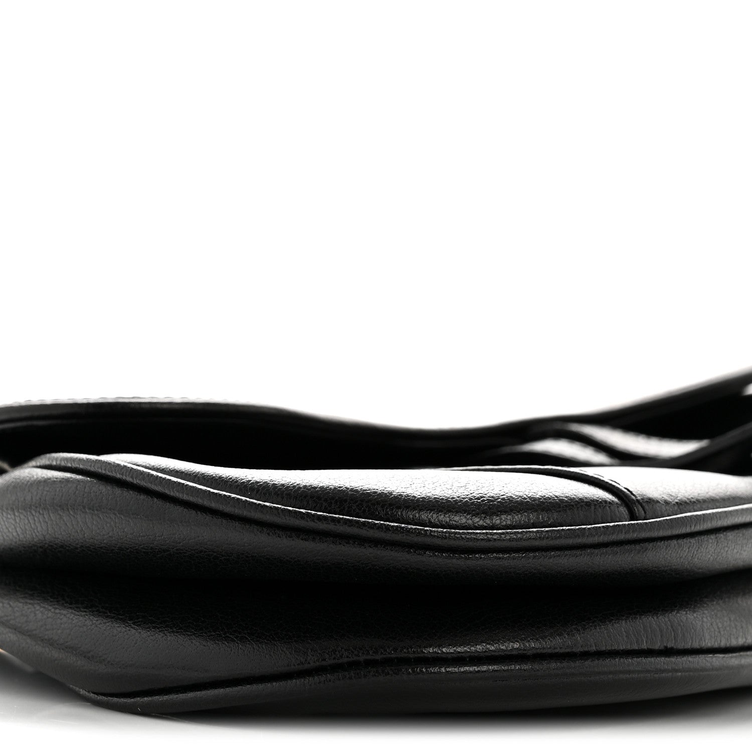 Shiny Goatskin  Saddle Bag Black