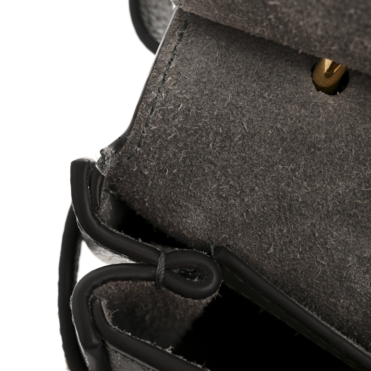 Small Classic Grain Calfskin Small Amberley Satchel Charcoal
