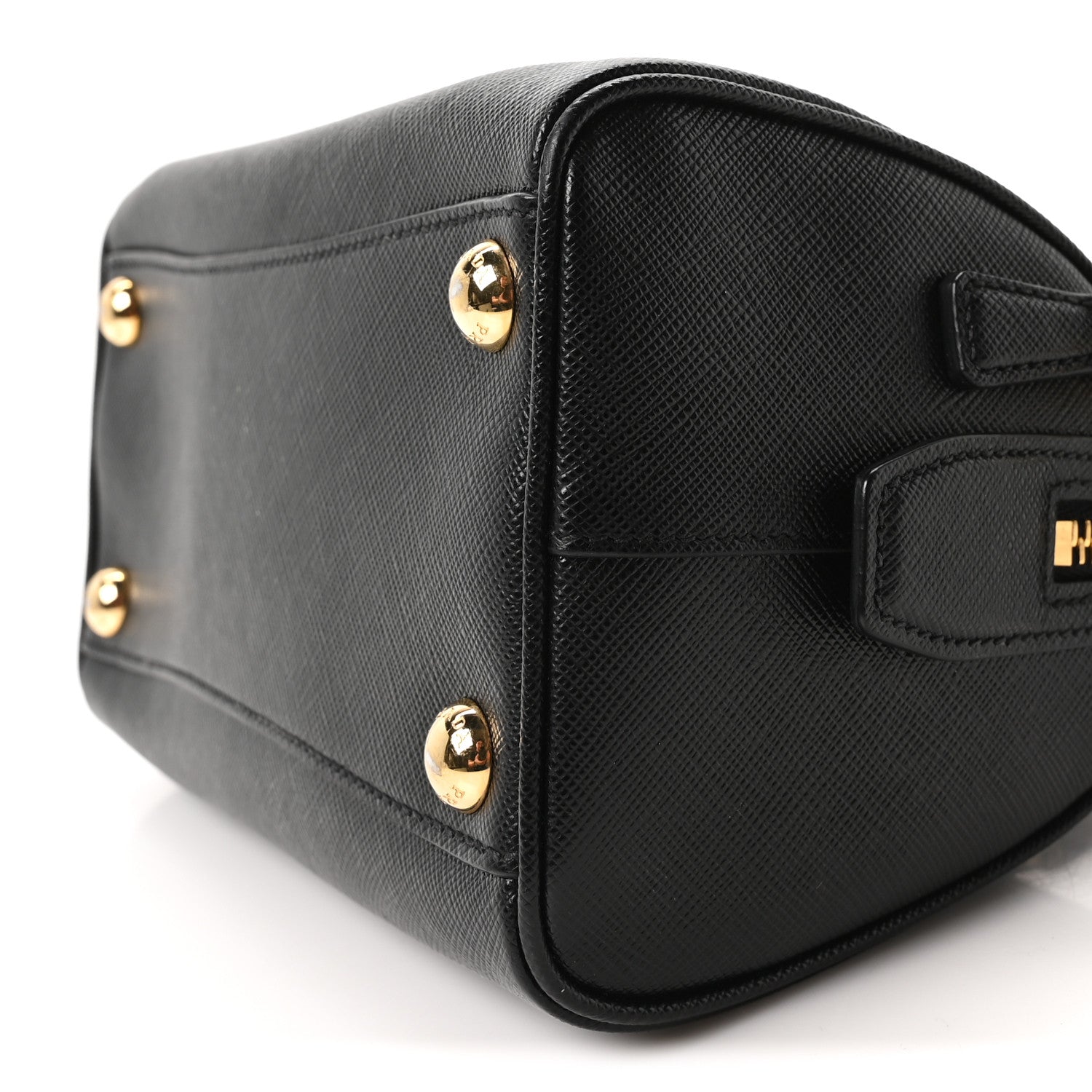 Saffiano Lux Mini Boston Crossbody Bag Black