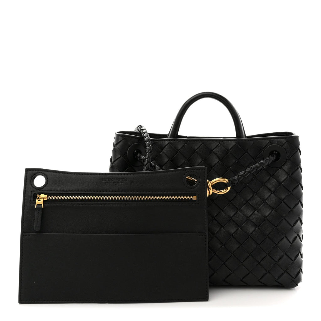 Nappa Intrecciato Small Andiamo Shoulder Bag Black