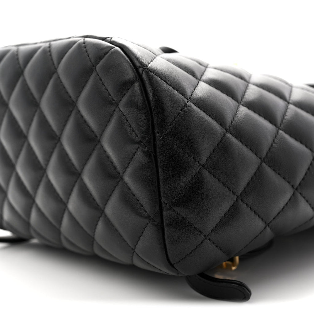 Lambskin Quilted Small Urban Spirit Backpack Black