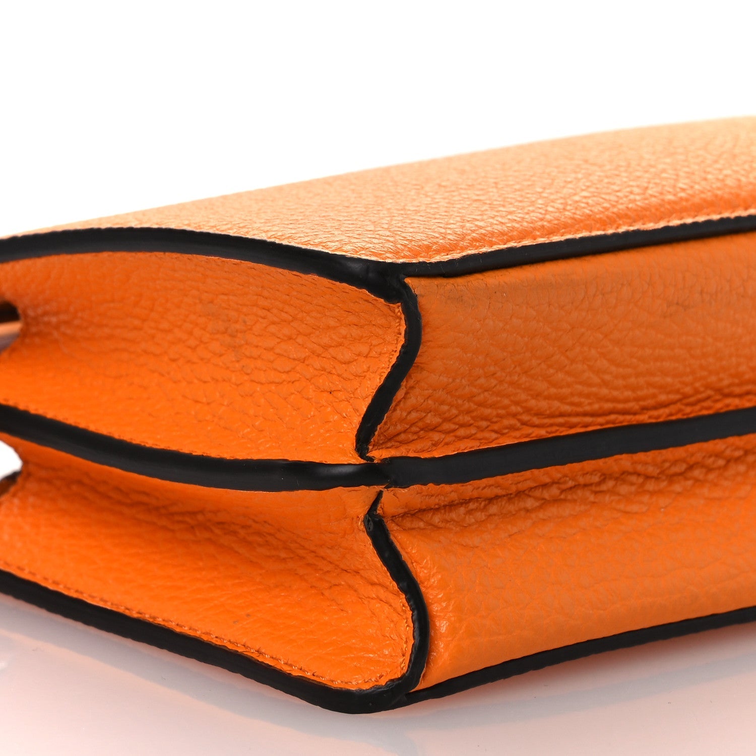 Cuoio Romano Vitello Cover Bi-Color Peekaboo I See U X Cross Satchel Orange