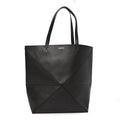 Shiny Calfskin Large Puzzle Fold Tote Dark Grey