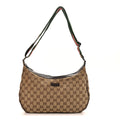 Monogram Web Medium Half Moon Hobo Dark Brown