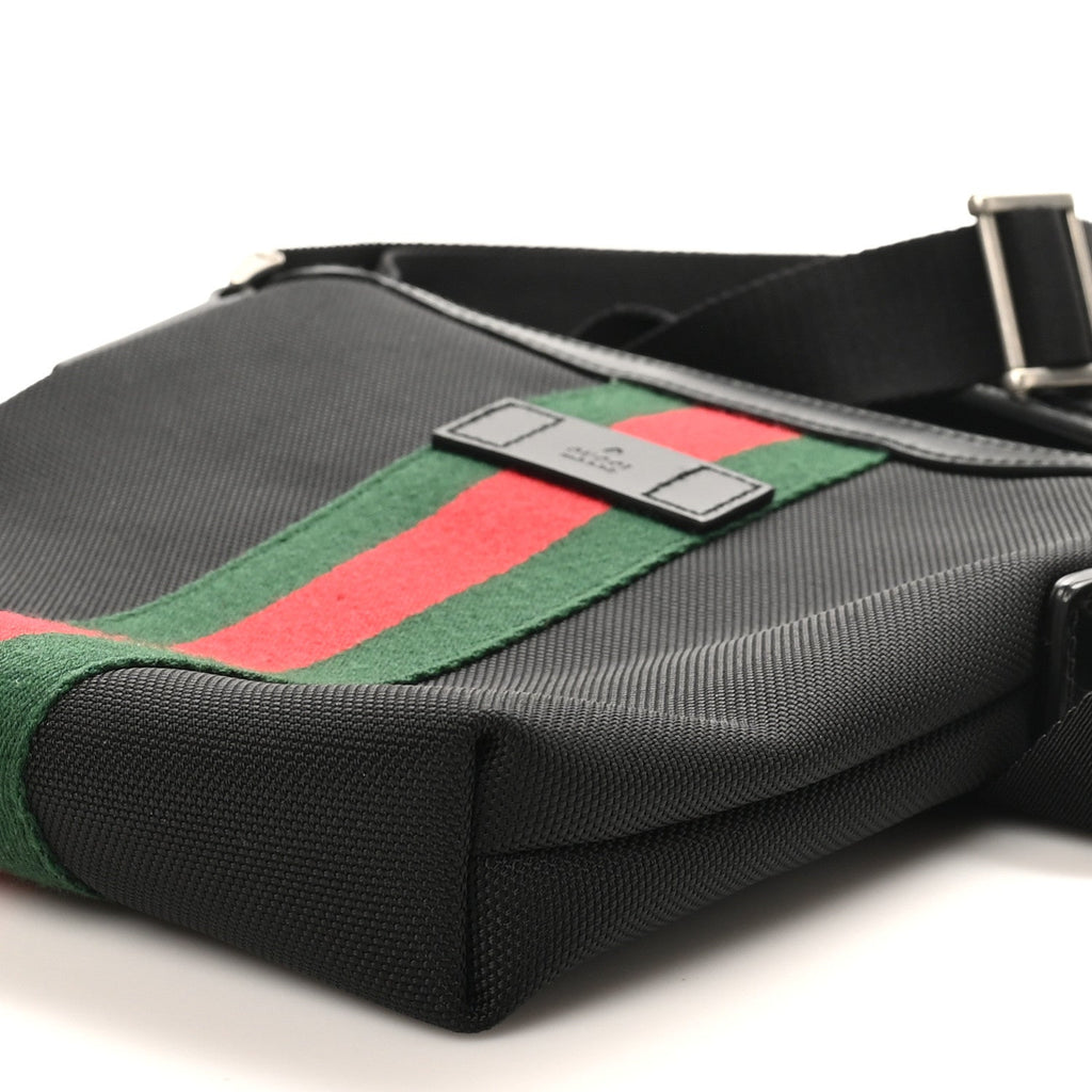 Canvas Web Messenger Bag Black