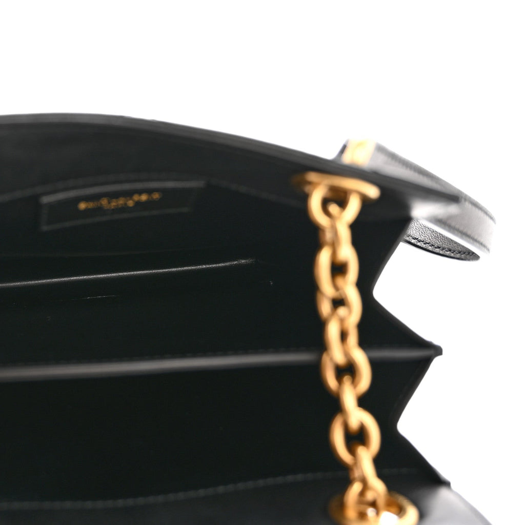 Lambskin Quilted Le Maillon Square Crossbody Bag Black