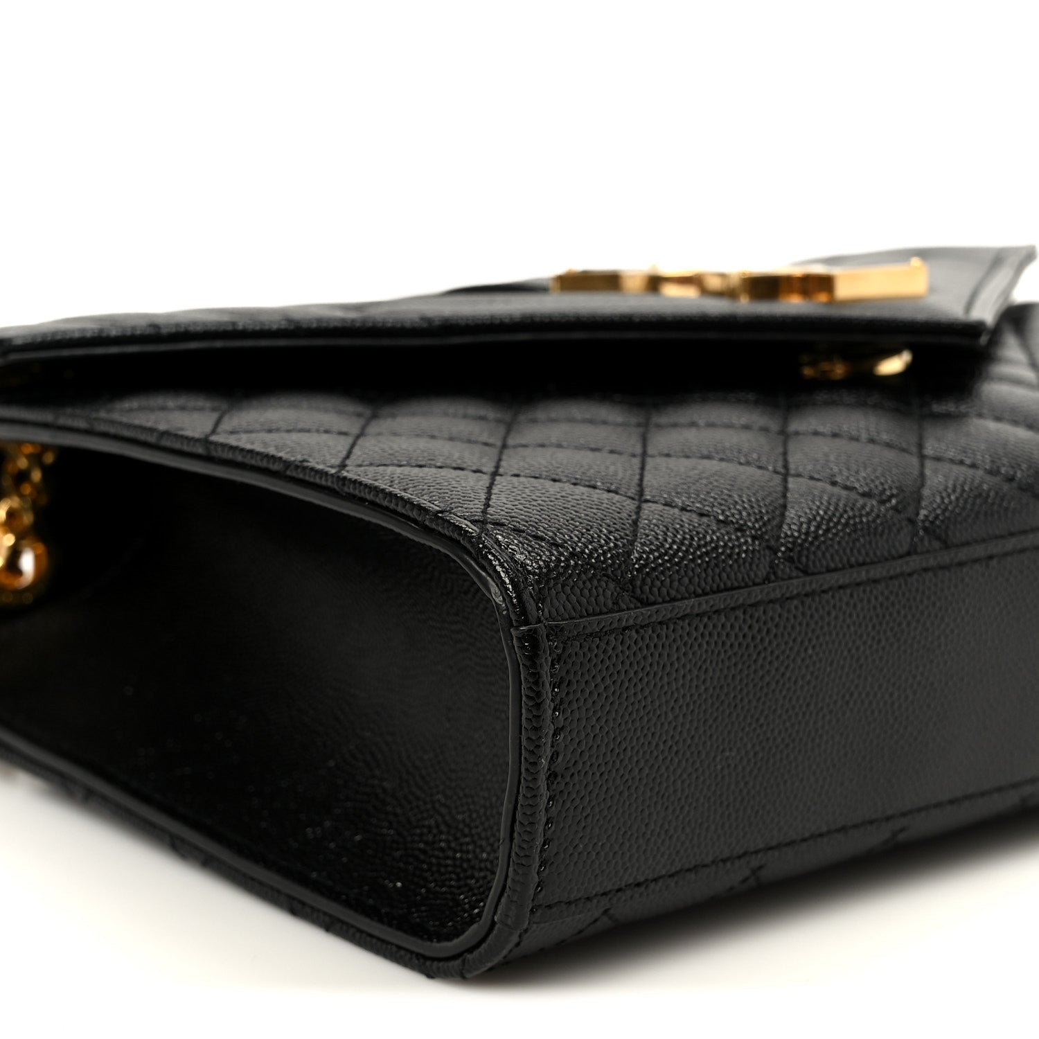 Grain De Poudre Textured Mixed Matelasse Triquilt Medium Monogram Satchel Black