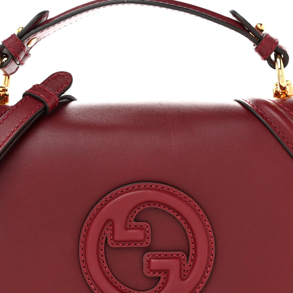 Roxy Calfskin Medium Blondie Top Handle Bag Rosso Ancora