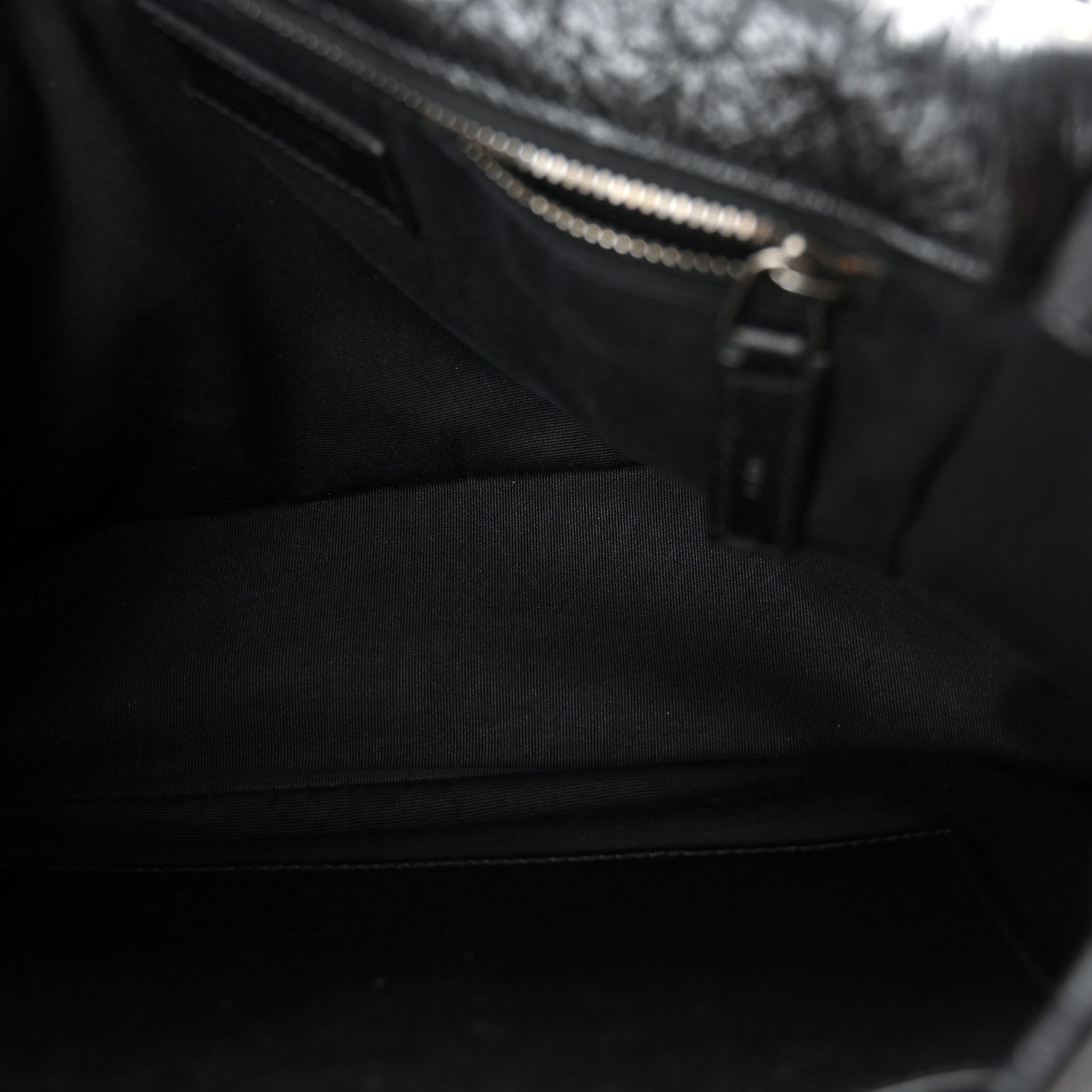 Crinkled Calfskin Matelasse Monogram Medium Niki Chain Satchel Black