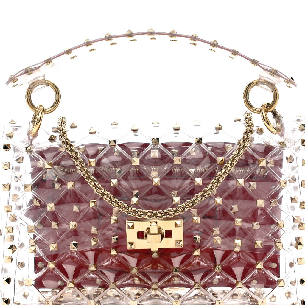 PVC Medium Rockstud Spike Shoulder Bag
