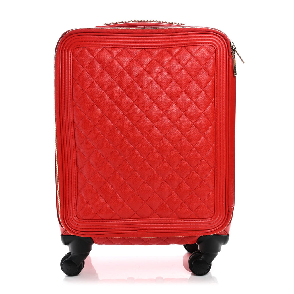 Calfskin Quilted Coco Case Trolley Red