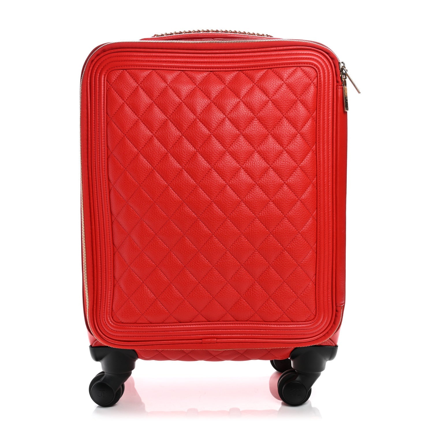 Calfskin Quilted Coco Case Trolley Red