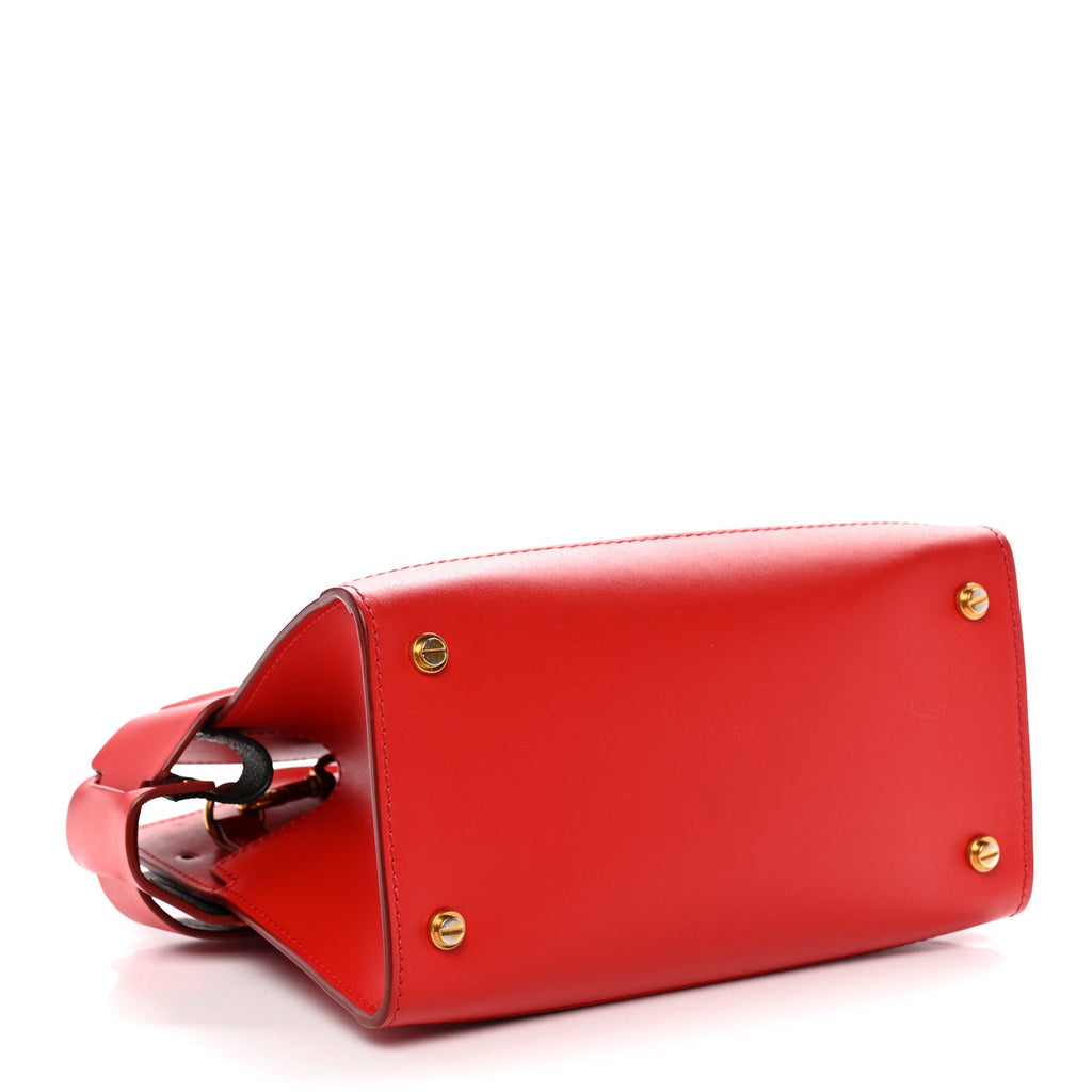 Smooth Calfskin Mini Horizon Satchel Red