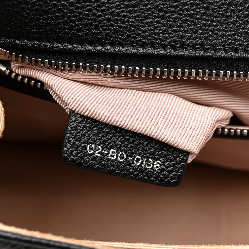 Grained Calfskin Medium Diorama Flap Bag Black