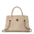 Grained Vegetal Calfskin Small Urban Shopping Tote Beige