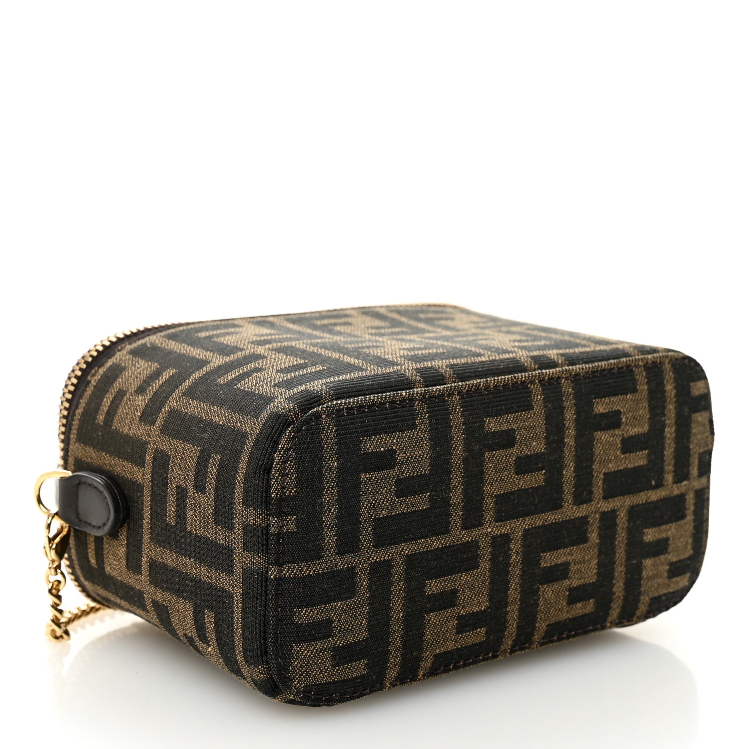 Vitello Grace Jacquard FF MIni Vanity Bag Tobacco Brown