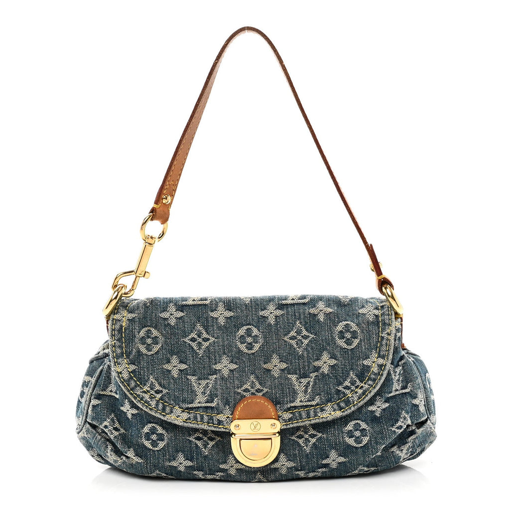 Monogram Denim Mini Pleaty Blue