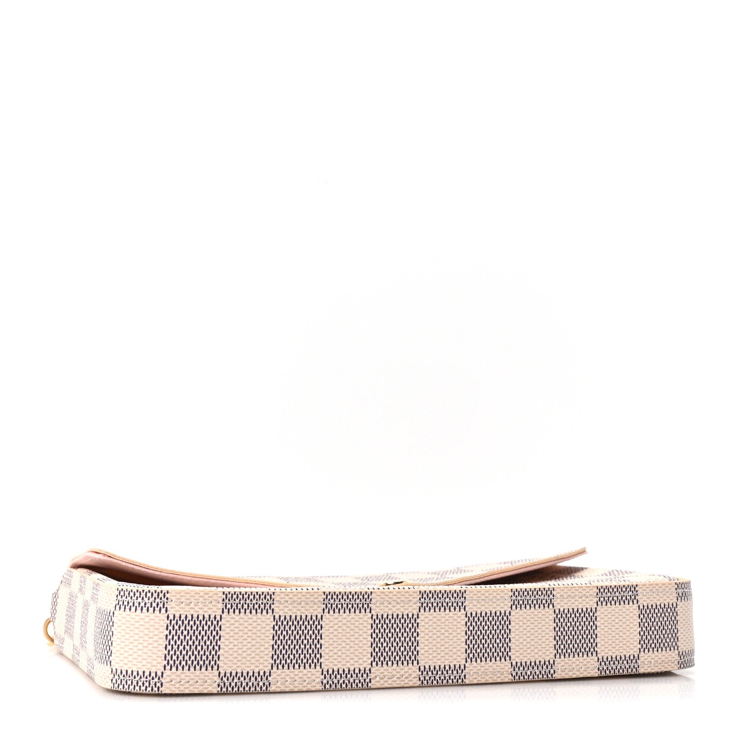 Damier Azur Pochette Felicie Chain Wallet Rose Ballerine