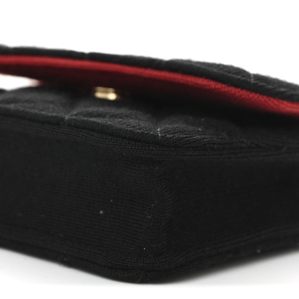 Jersey Quilted Micro Mini Flap Black