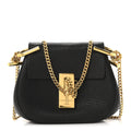 Grained Lambskin Nano Drew Shoulder Bag Black