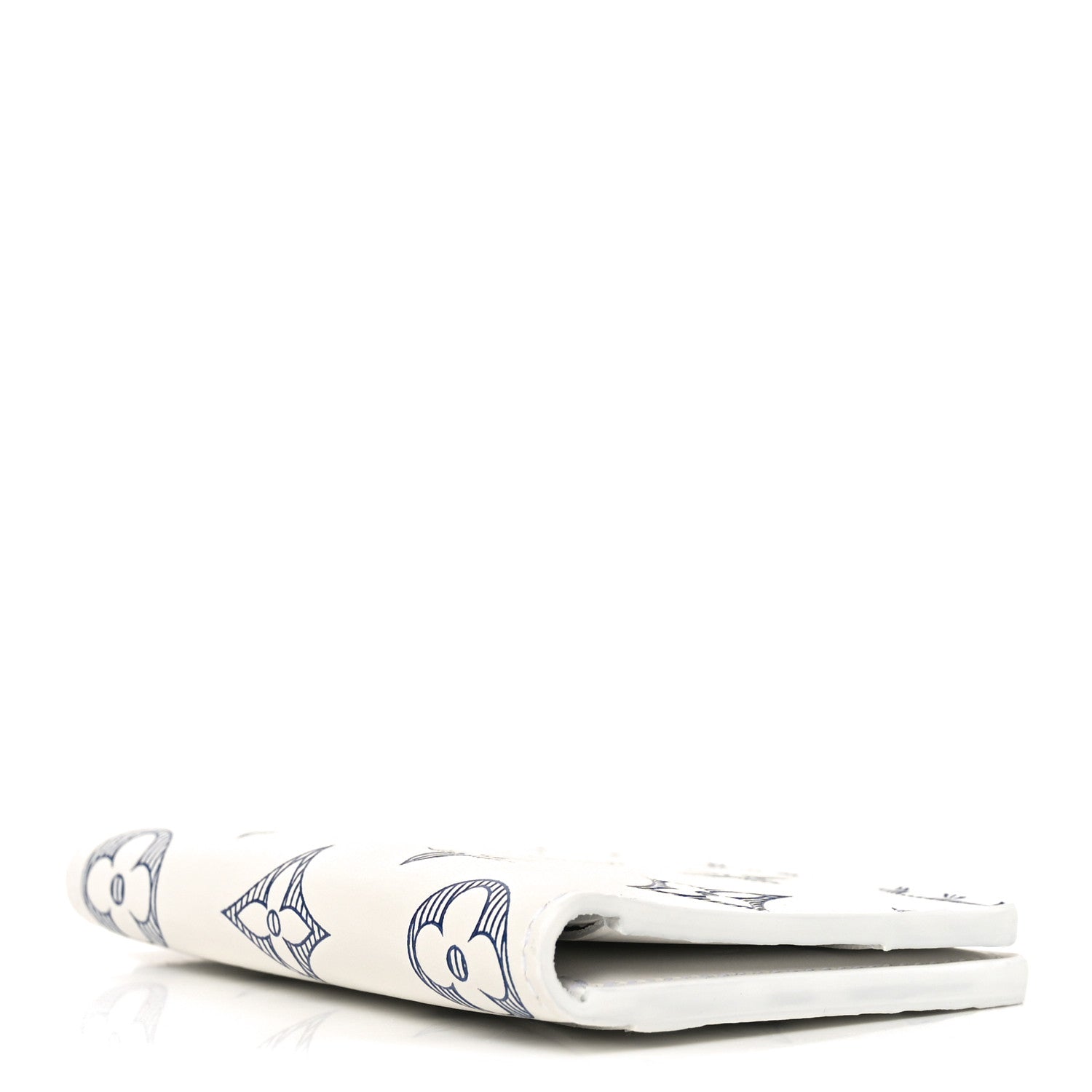 Calfskin Monogram Shadow Pocket Organizer NM White Navy
