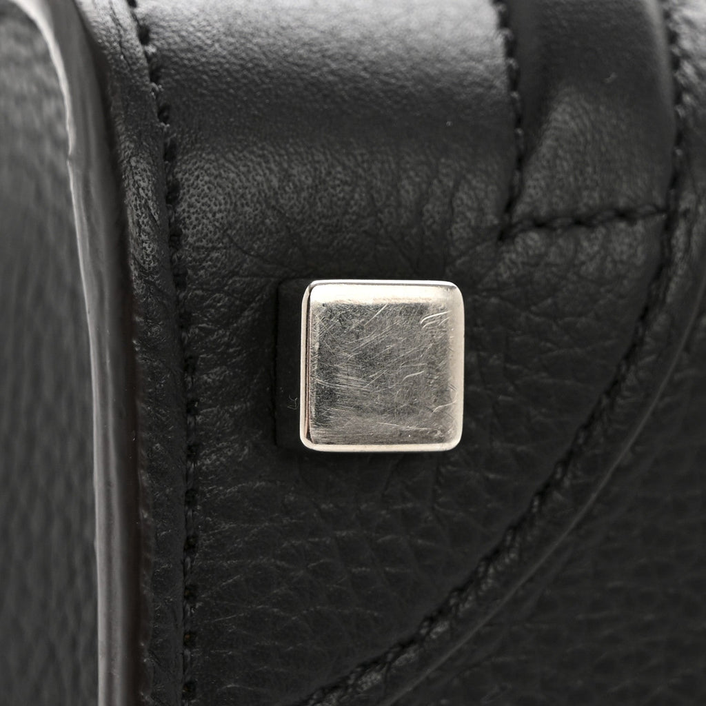 Drummed Calfskin Micro Luggage Black