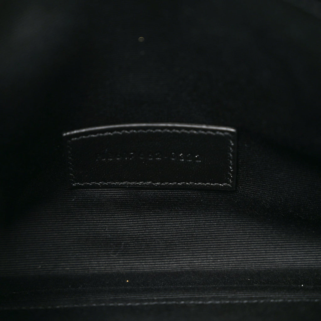 Grain De Poudre Matelasse Chevron Monogram Envelope Clutch Black