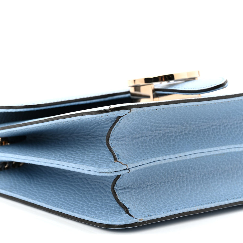 Dollar Calfskin Small Interlocking G Shoulder Bag Mineral Blue