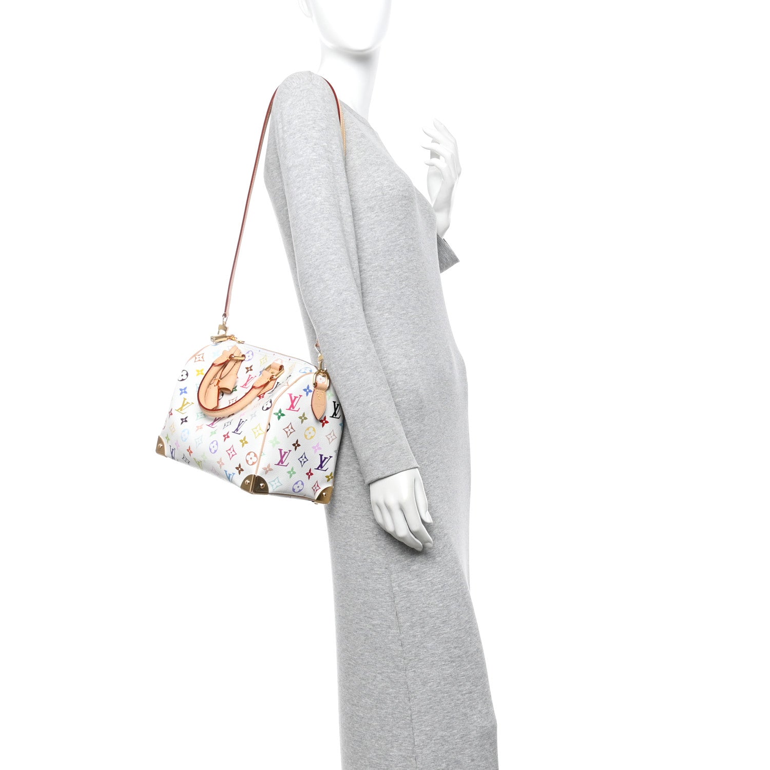 LV X TM Monogram Multicolor Speedy Bandouliere 25 White