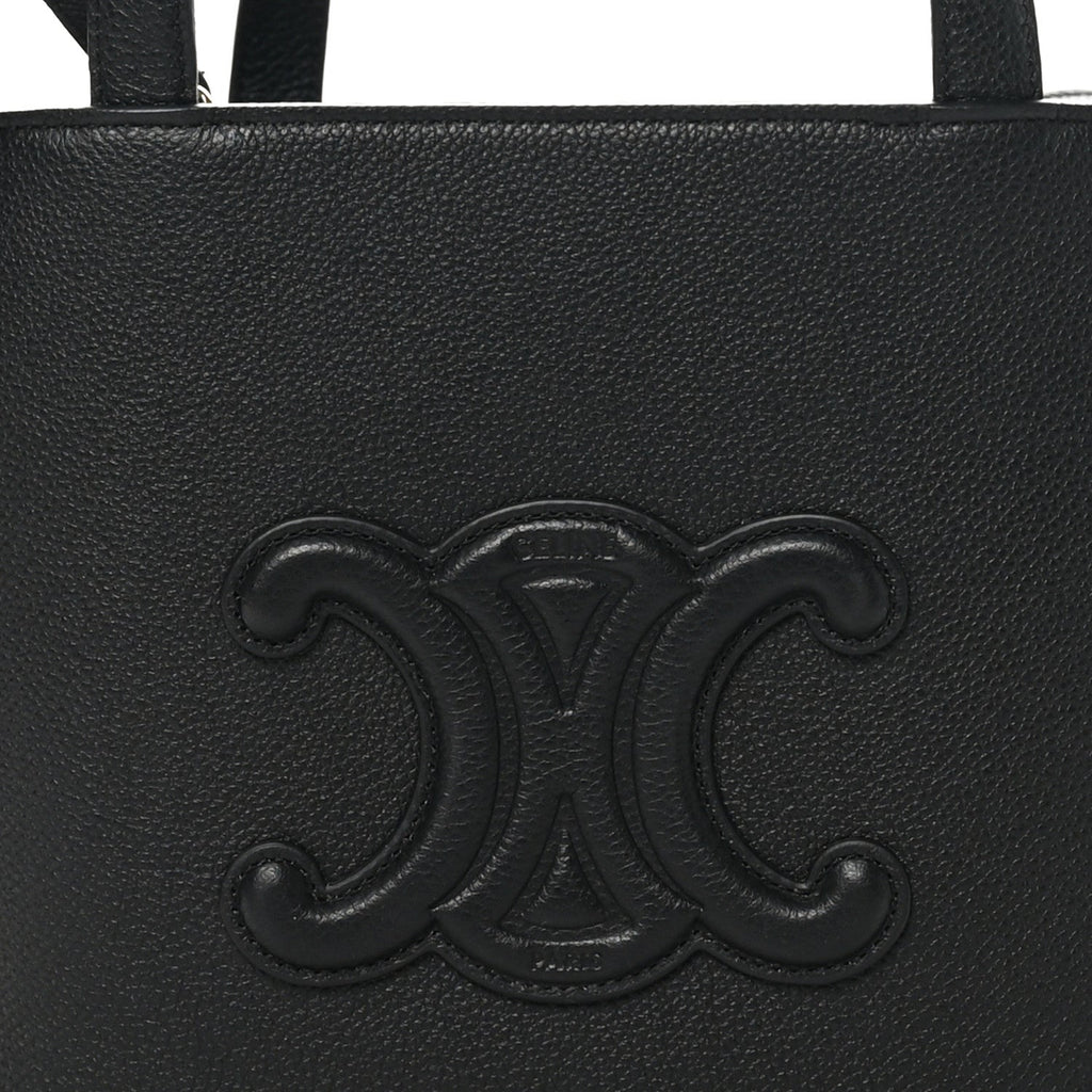 Grained Calfskin Triomphe Mini Cabas Anais Black