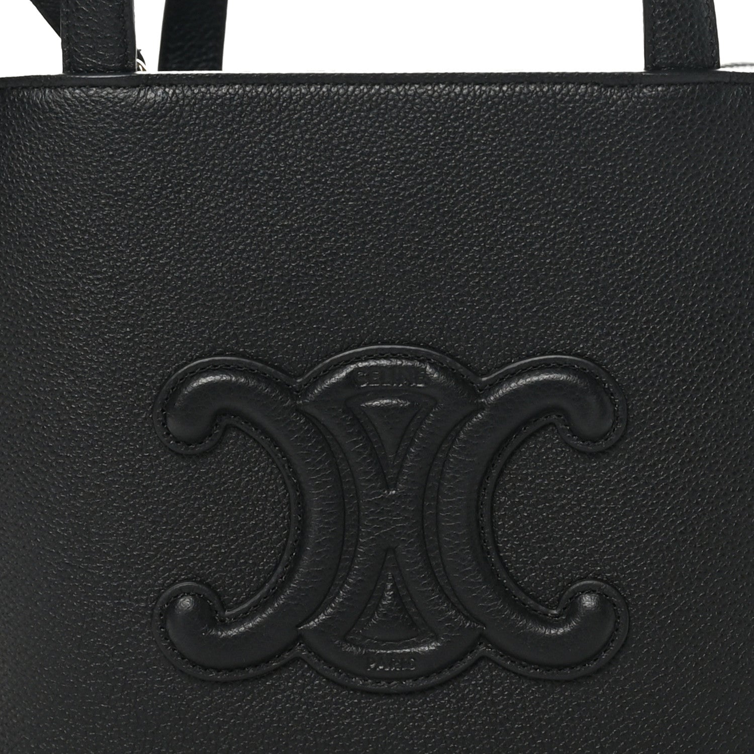 Grained Calfskin Triomphe Mini Cabas Anais Black