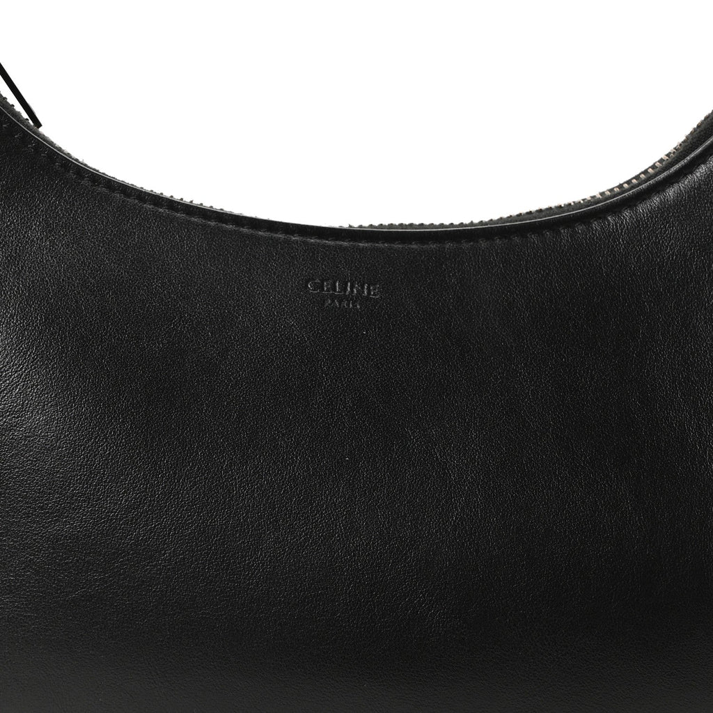 Smooth Calfskin Chain Strap Ava Shoulder Bag Black