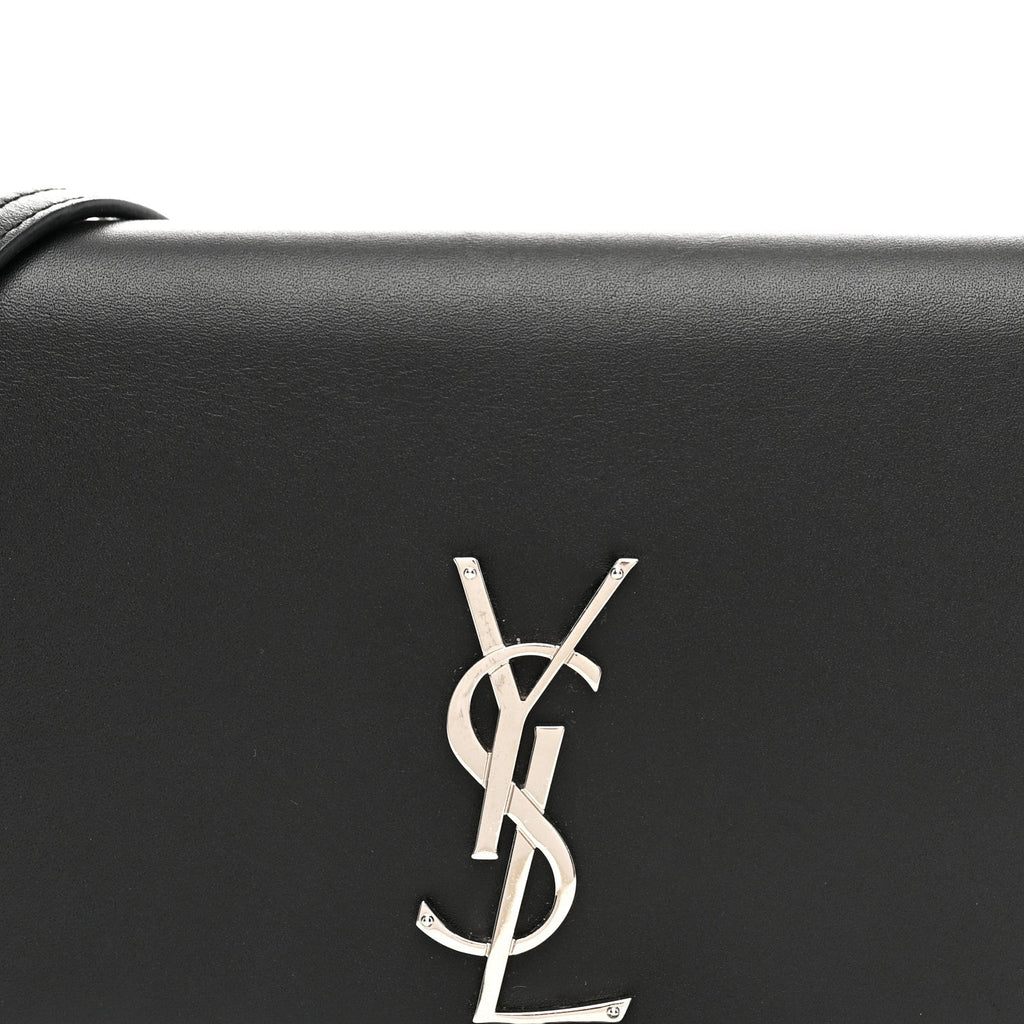 Smooth Calfskin Classic Monogram Kate Tassel Chain Wallet Black