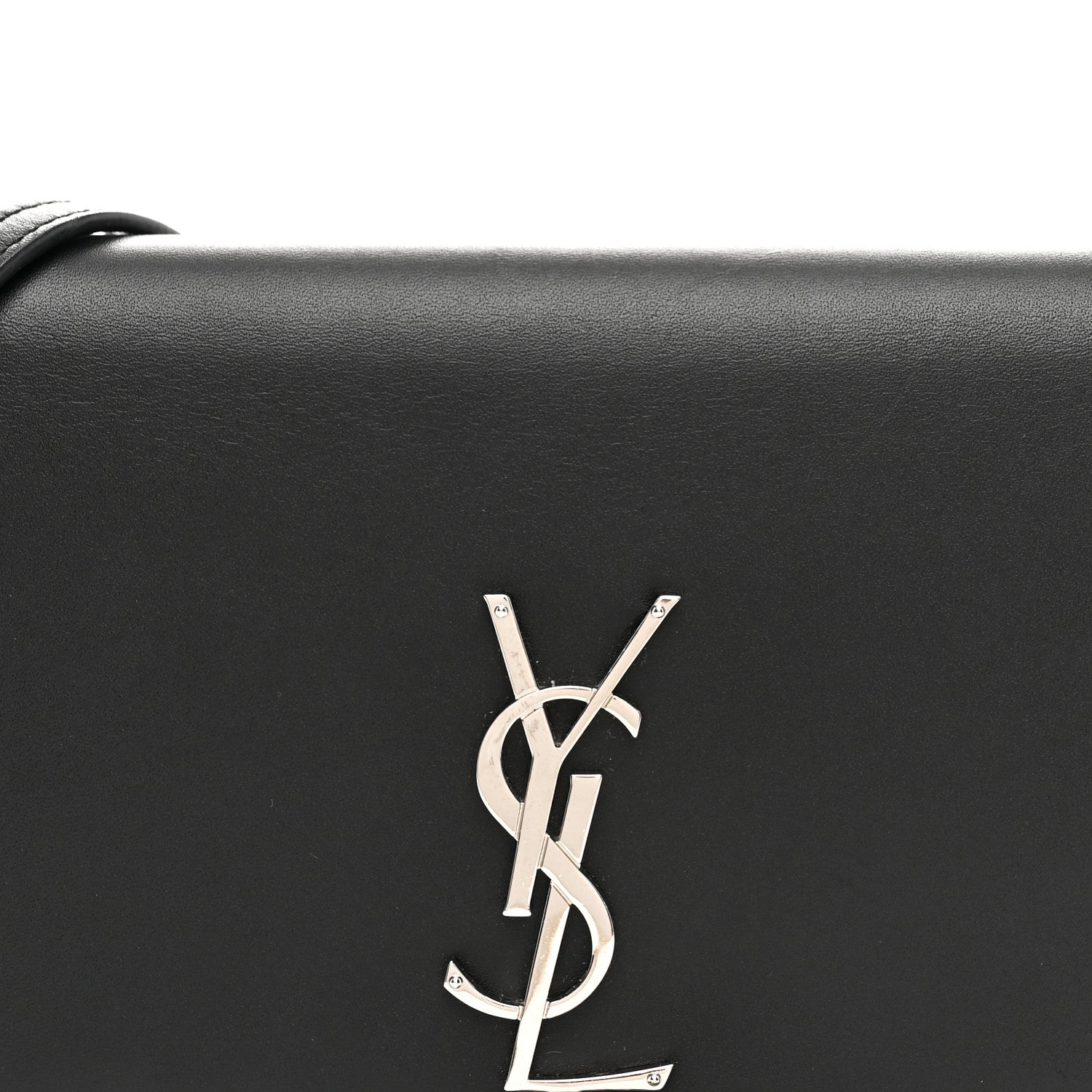Smooth Calfskin Classic Monogram Kate Tassel Chain Wallet Black