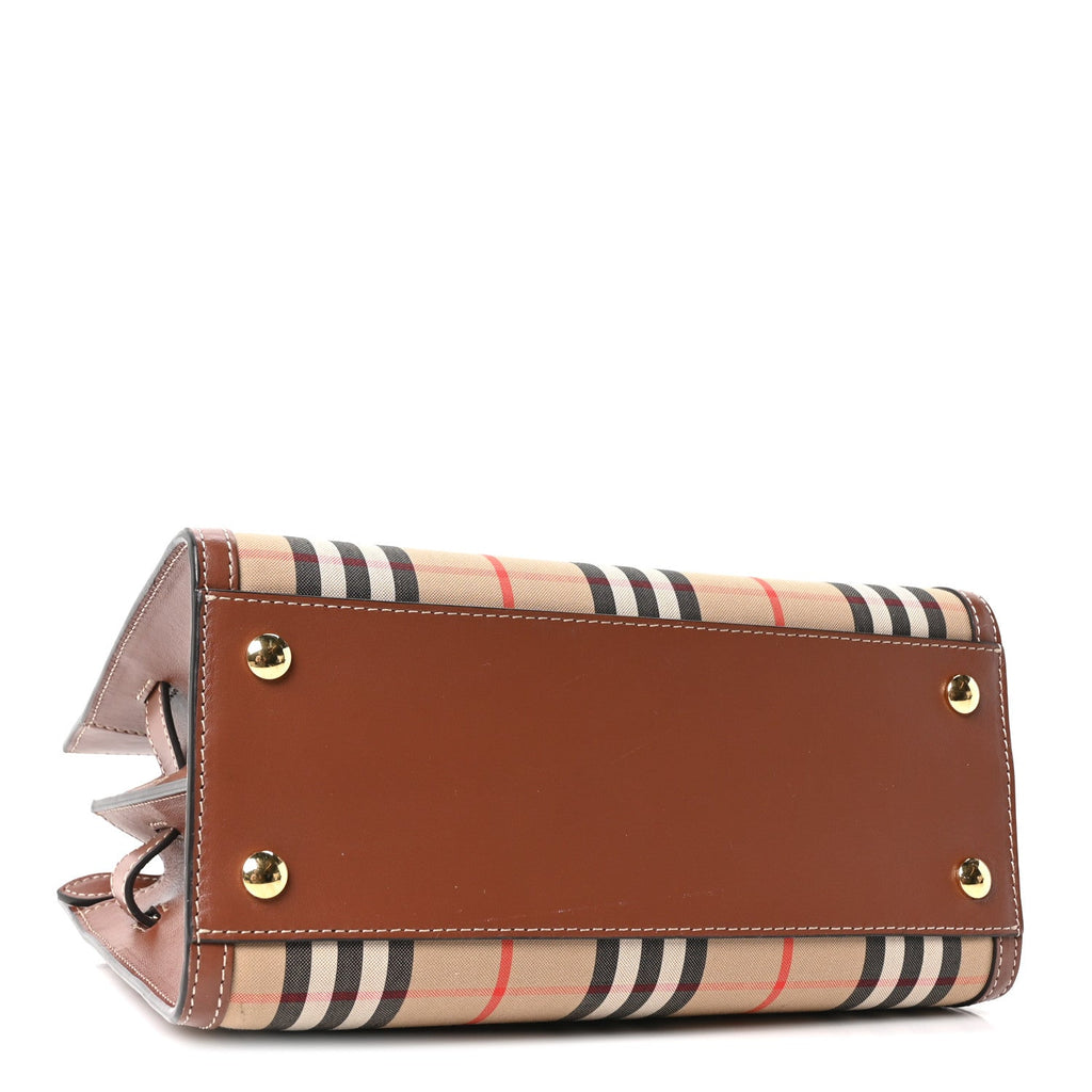 Calfskin Vintage Check Mini Two Handle Title Bag Archive Beige